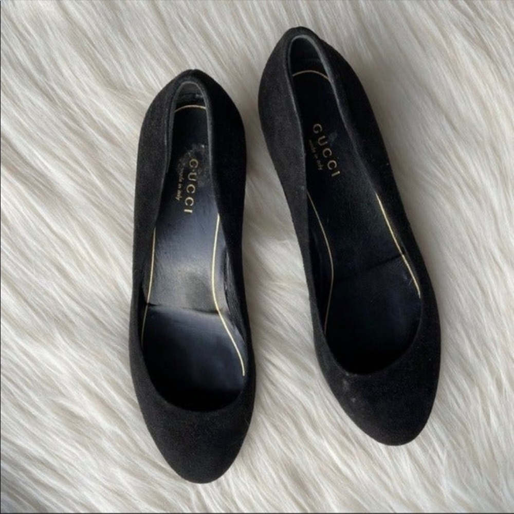 NEW Gucci Studded Suede Flats - Picture 9 of 11